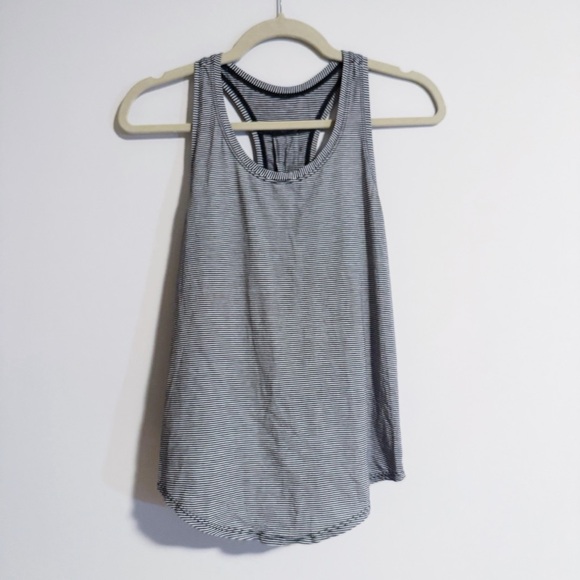 lululemon athletica Tops - Lululemon - Black and White Striped Racerback Tank Top